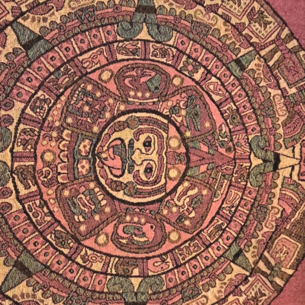 NEW Mexica Pasmina Wrap Scarf Shawl Rebozo with Azteca Calendar Print